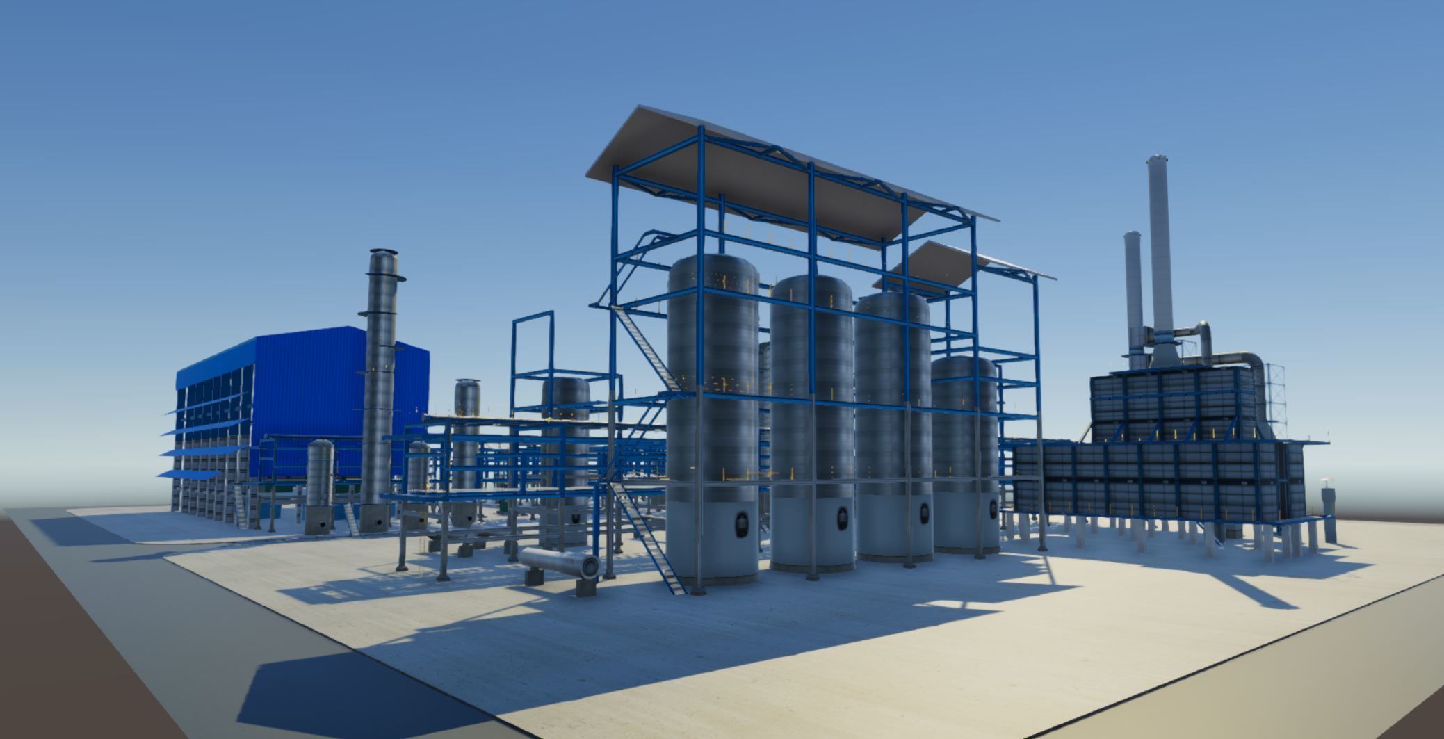 Refinery oil Low-poly 3D model_8