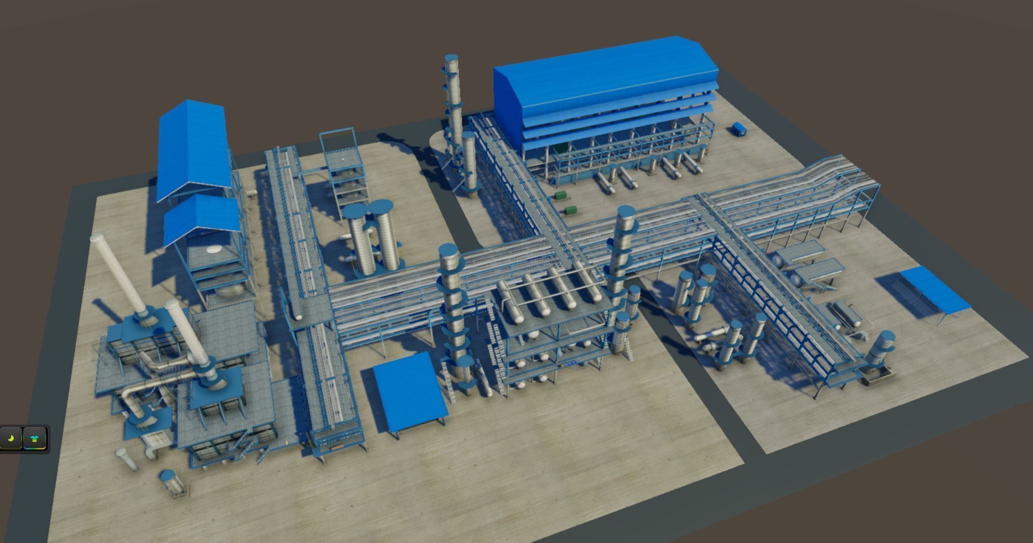 Refinery oil Low-poly 3D model_1