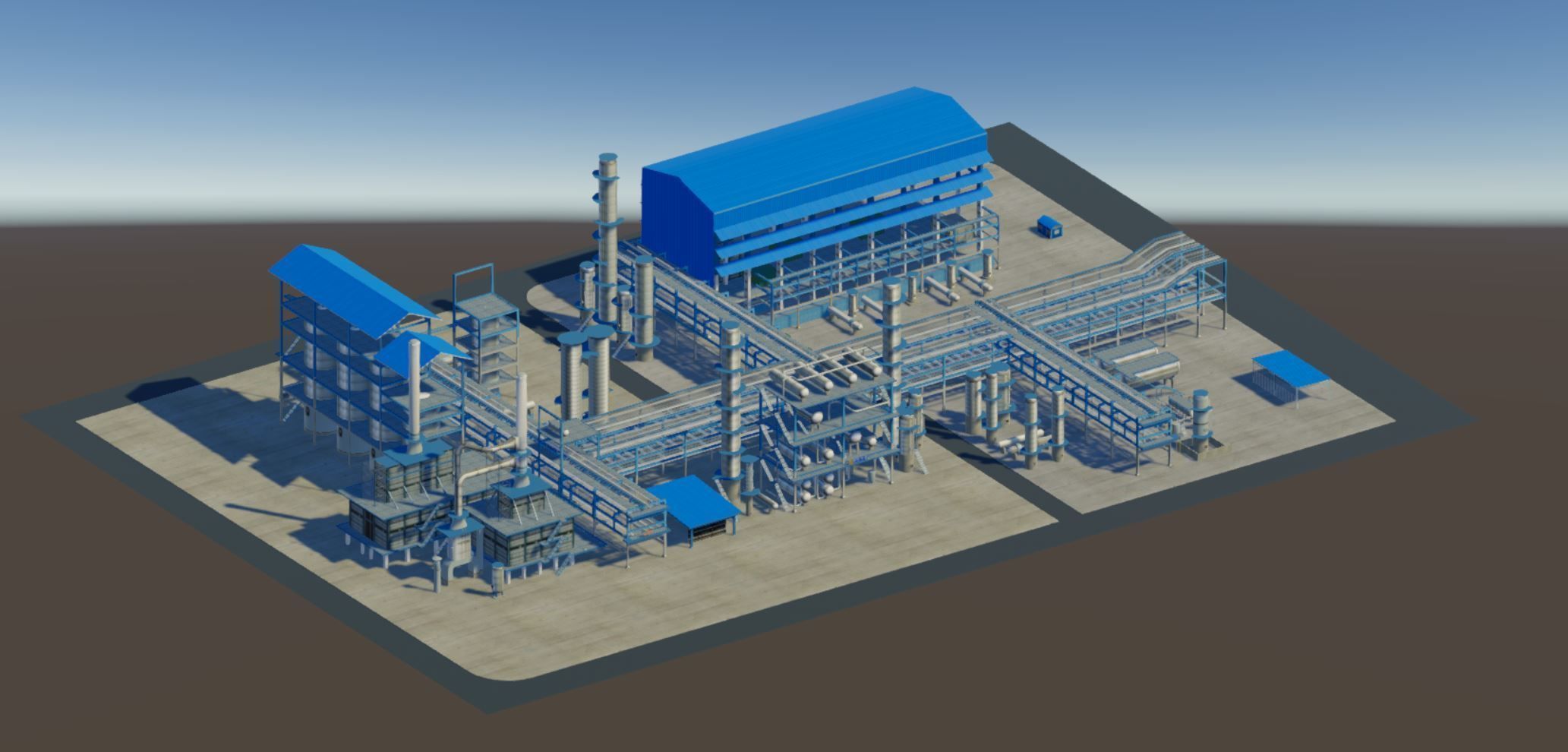 Refinery oil Low-poly 3D model_4
