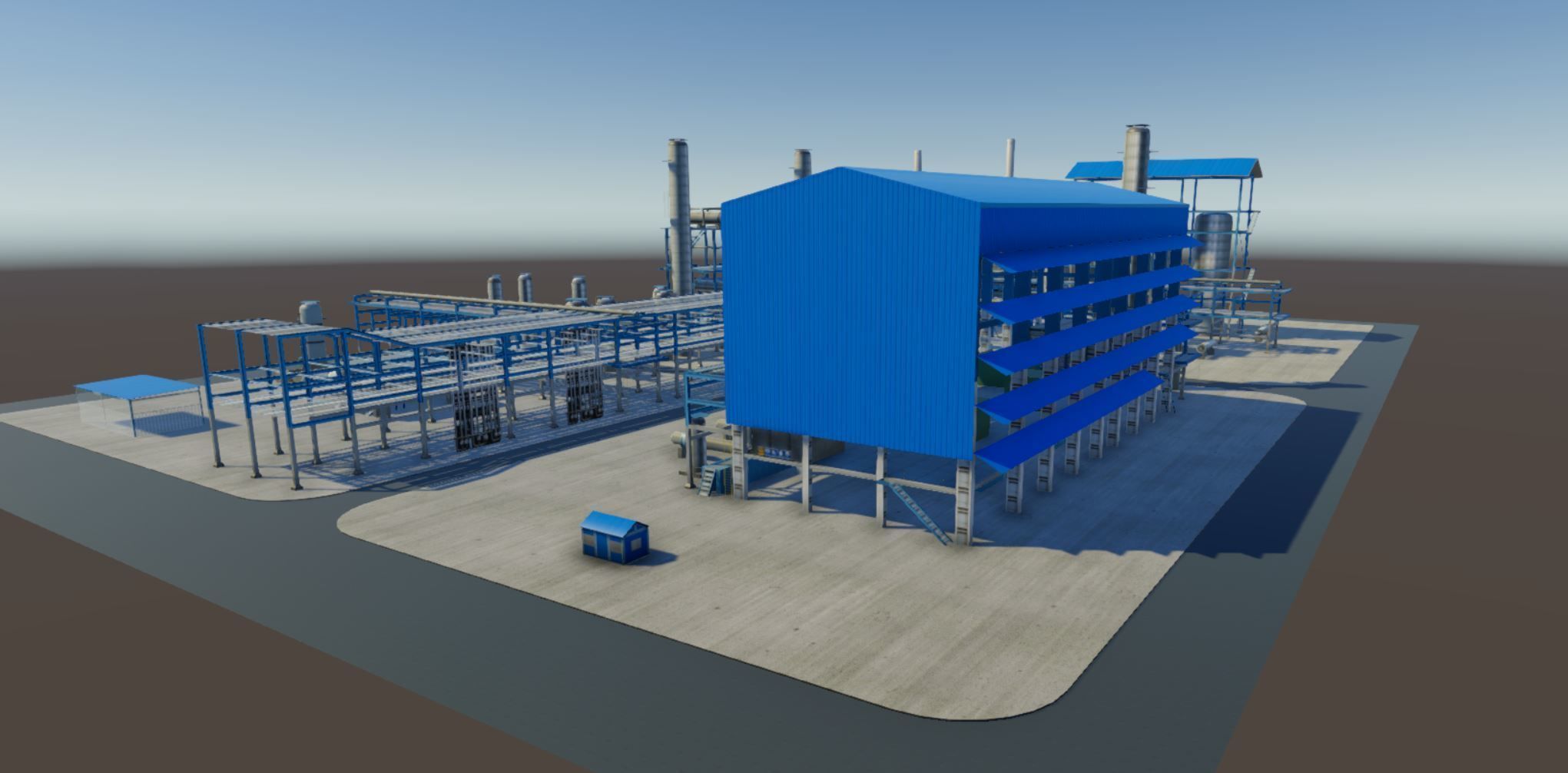 Refinery oil Low-poly 3D model_9