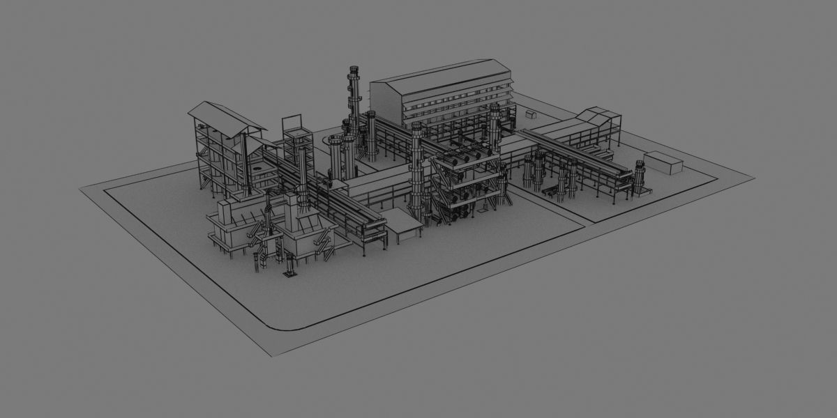 Refinery oil Low-poly 3D model_14