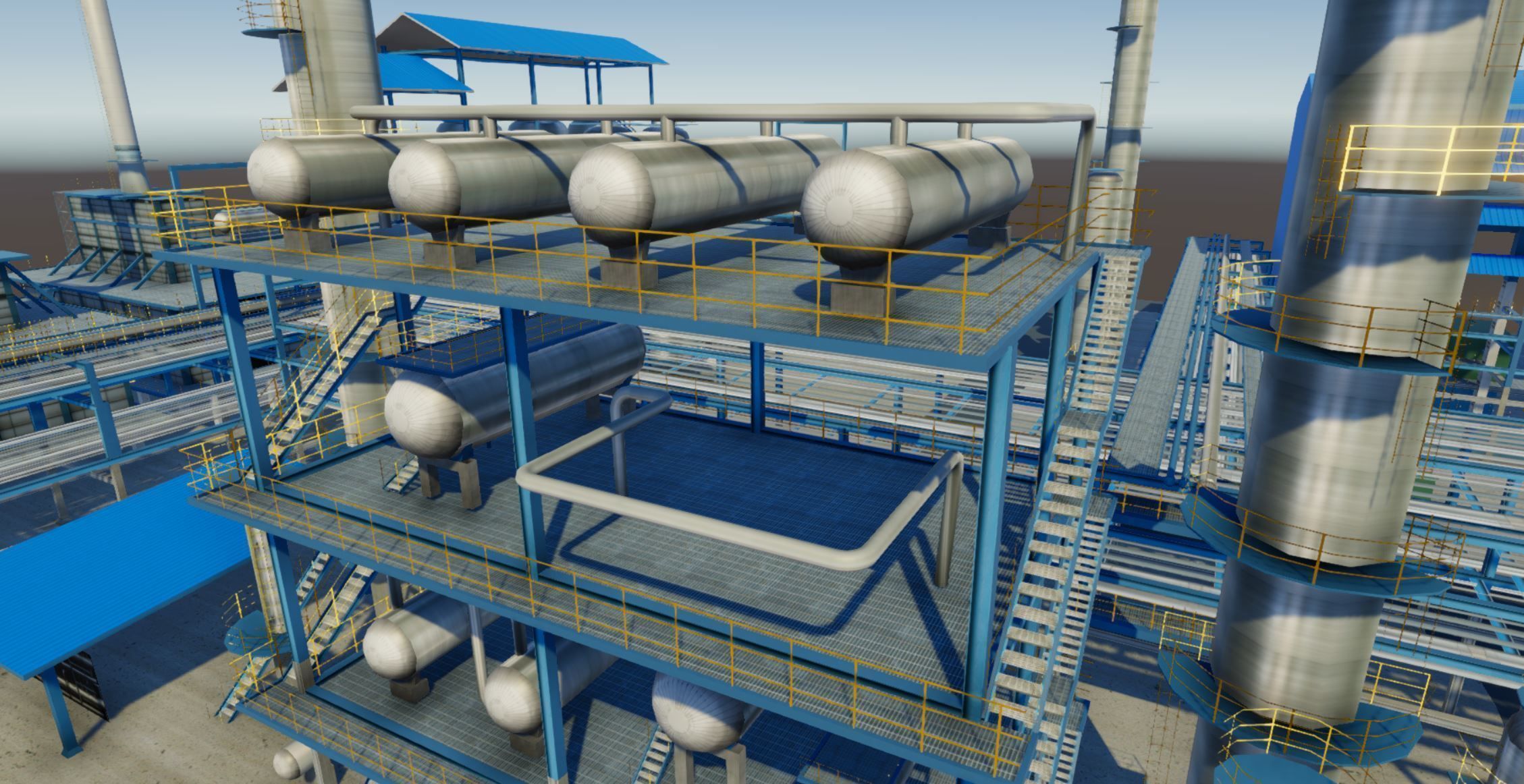 Refinery oil Low-poly 3D model_7