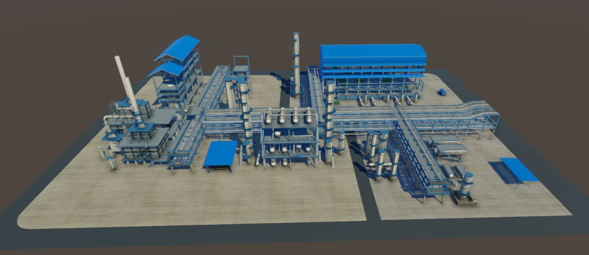 Refinery oil Low-poly 3D model_6