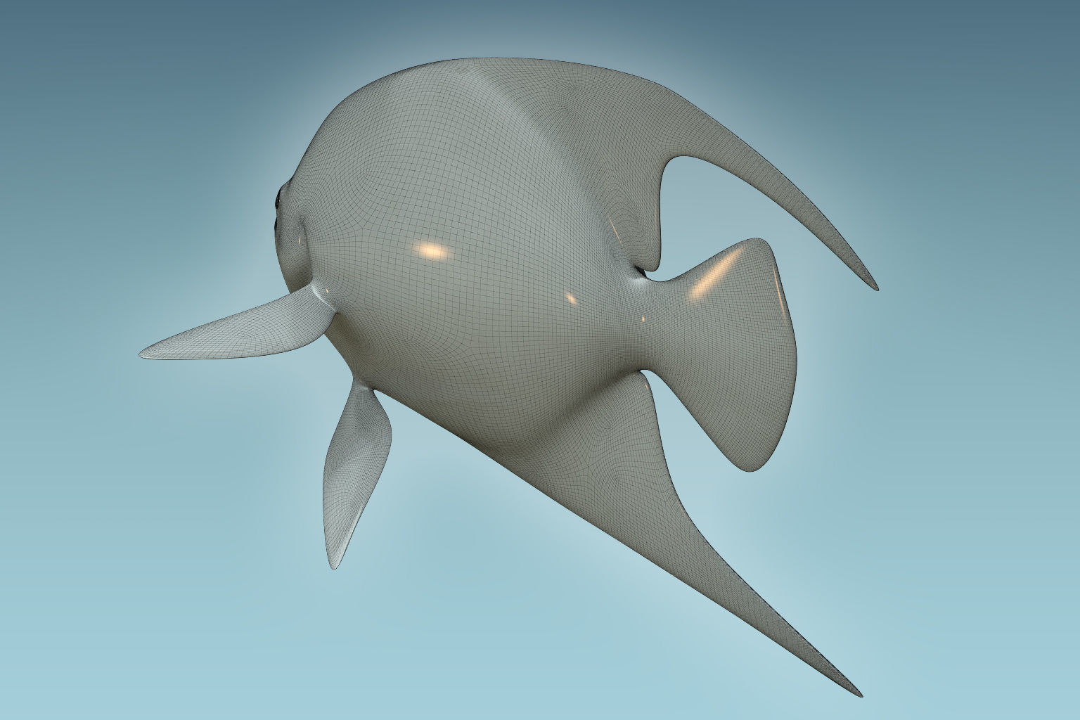 Anglefish 3 flying fish 3D model_7