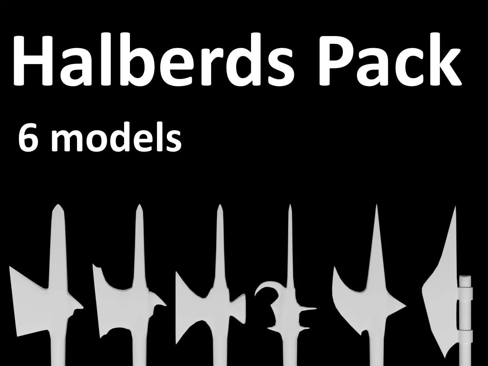 Halberds Pack 3D print model_0