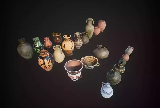 Vases jars pitchers amphoras 