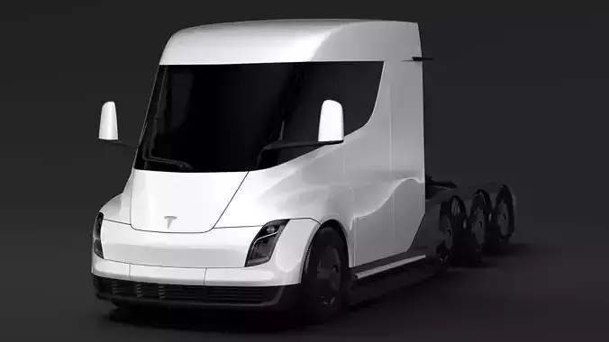 Tesla Semi 4axis 2018 3D model Tesla Semi 4axis 2018 3D model