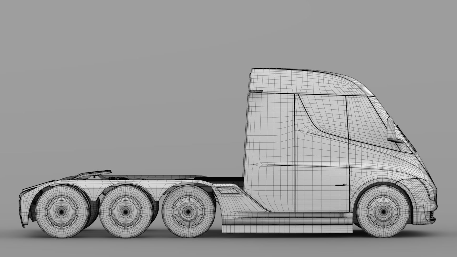 Tesla Semi 4axis 2018 3D model_17