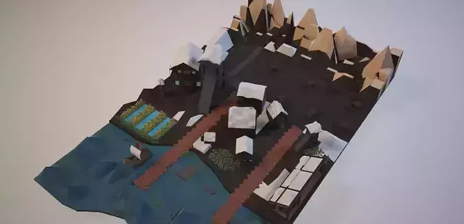 Low-Poly Village castle