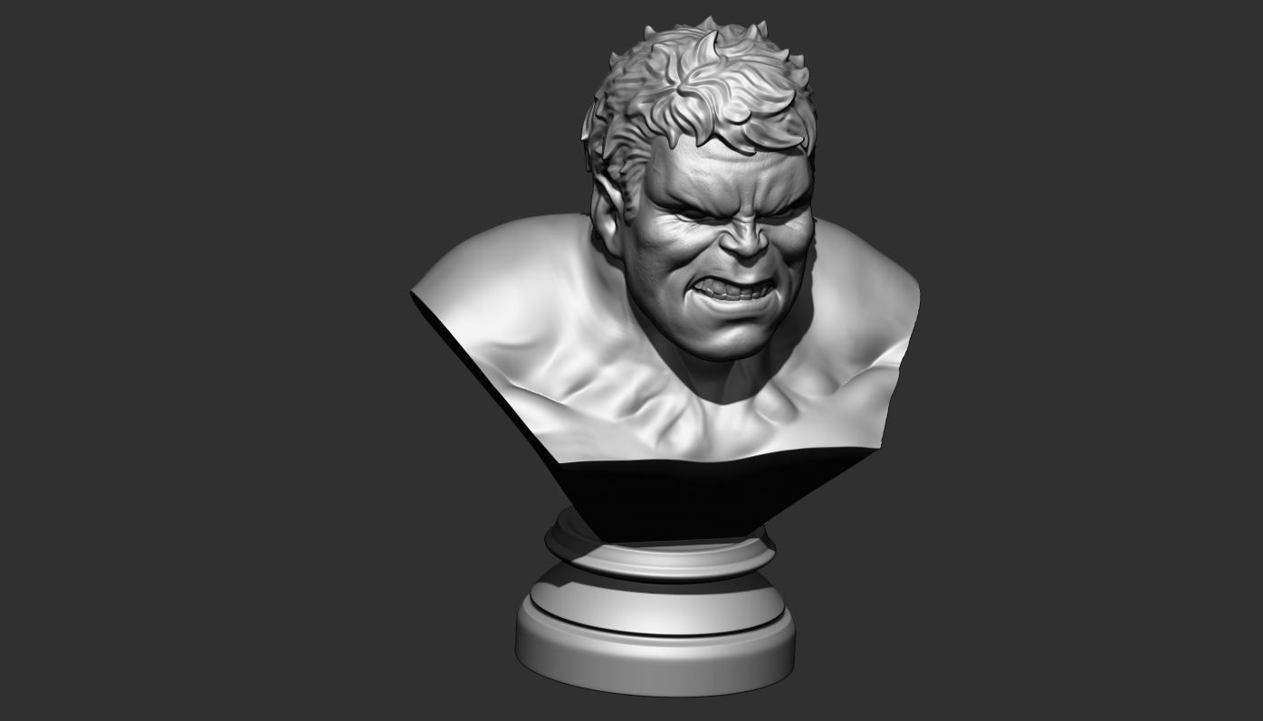 Hulk Angry Bust 3D print model_4