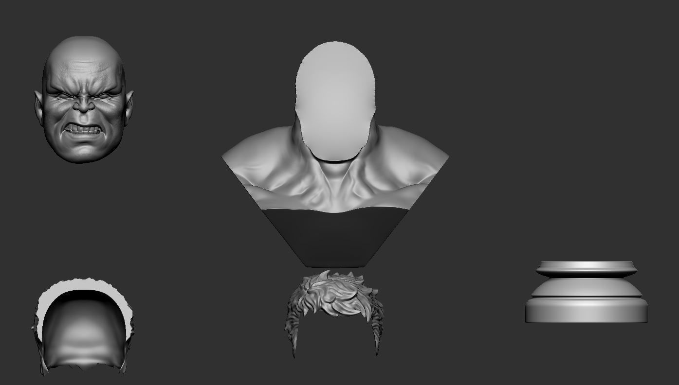 Hulk Angry Bust 3D print model_9