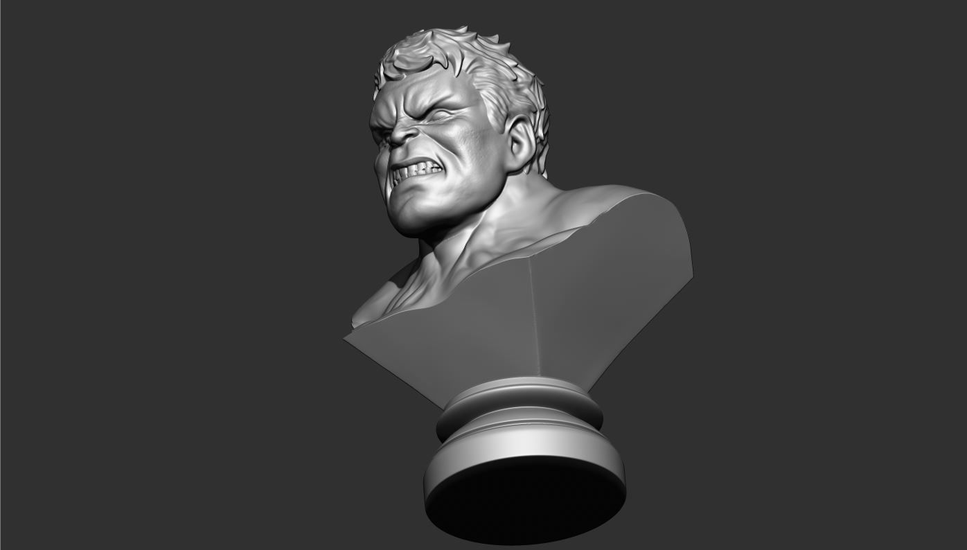 Hulk Angry Bust 3D print model_3