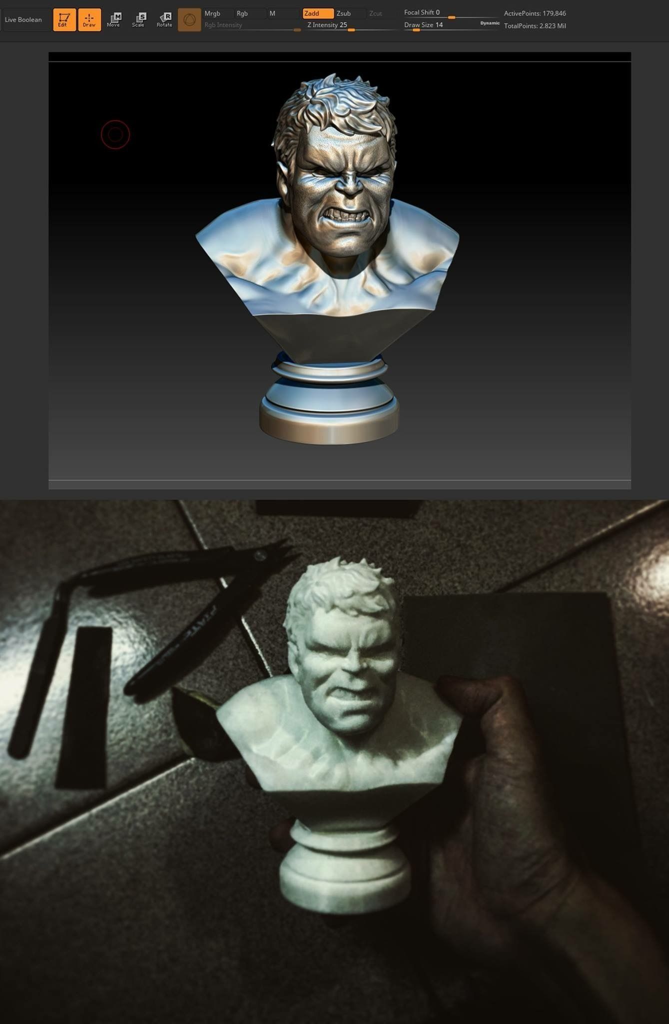 Hulk Angry Bust 3D print model_14