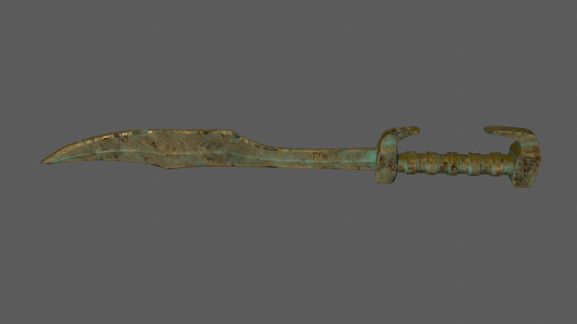 sword rusty Low-poly 3D model_5