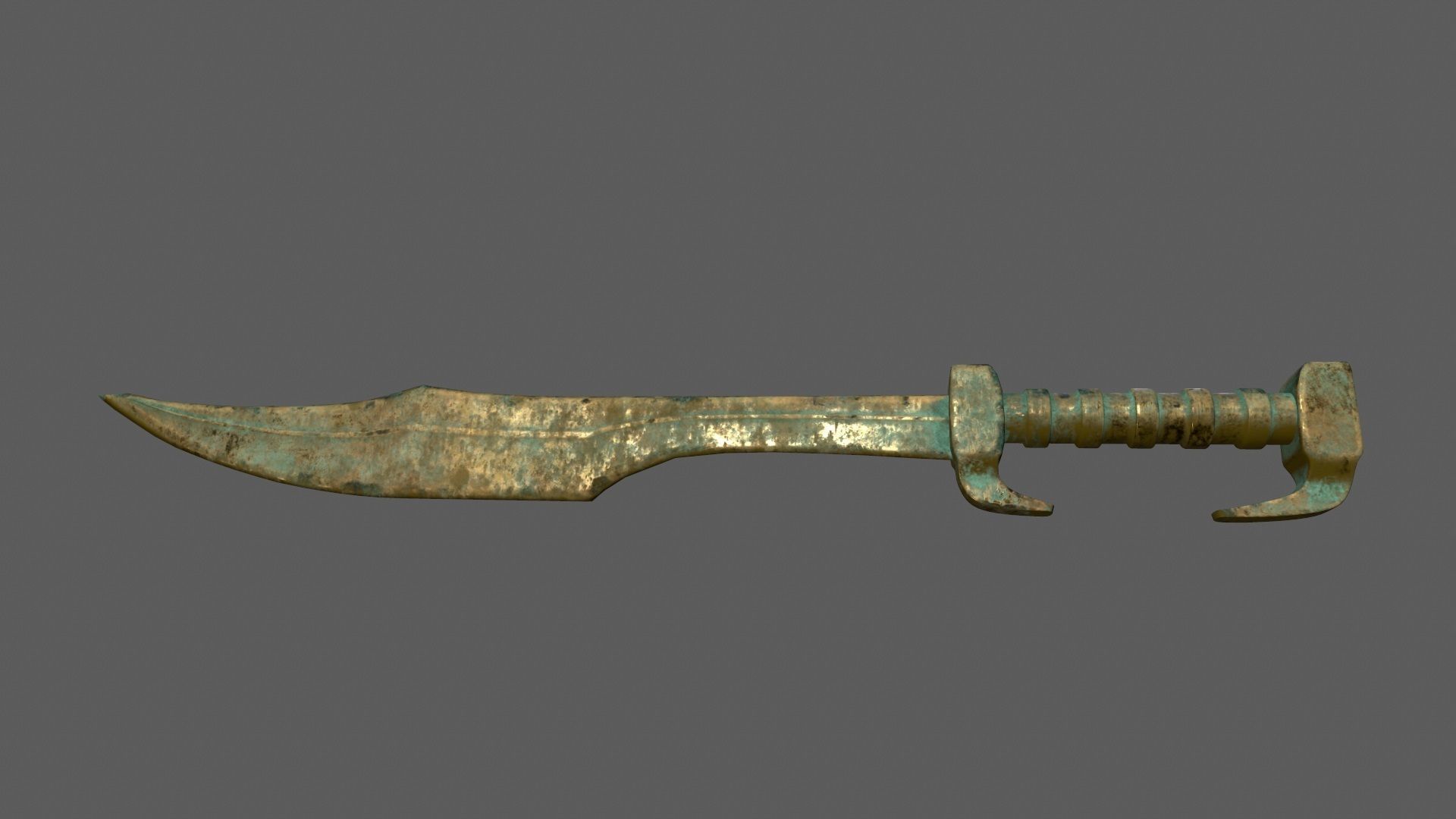 sword rusty Low-poly 3D model_1