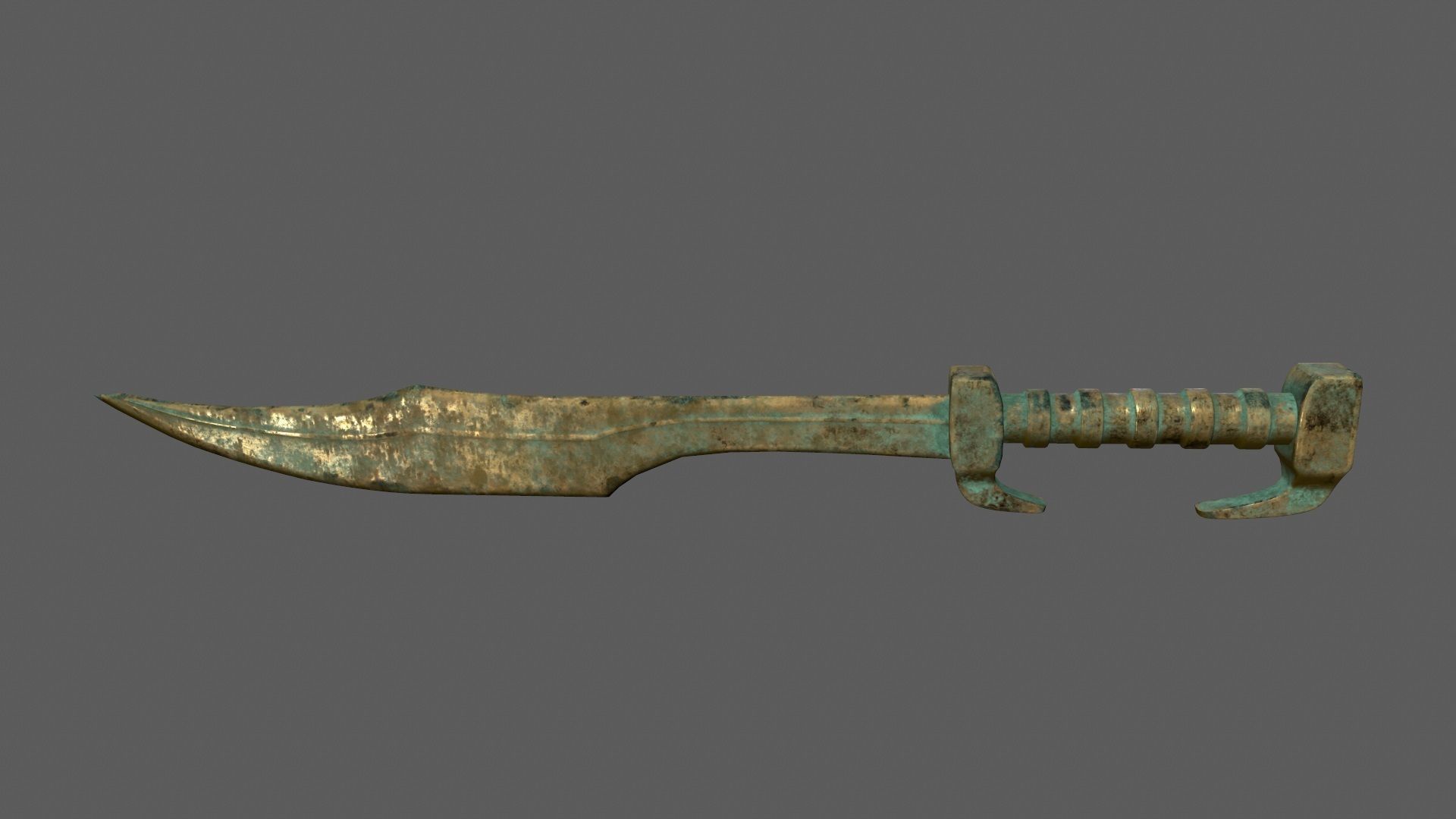 sword rusty Low-poly 3D model_2