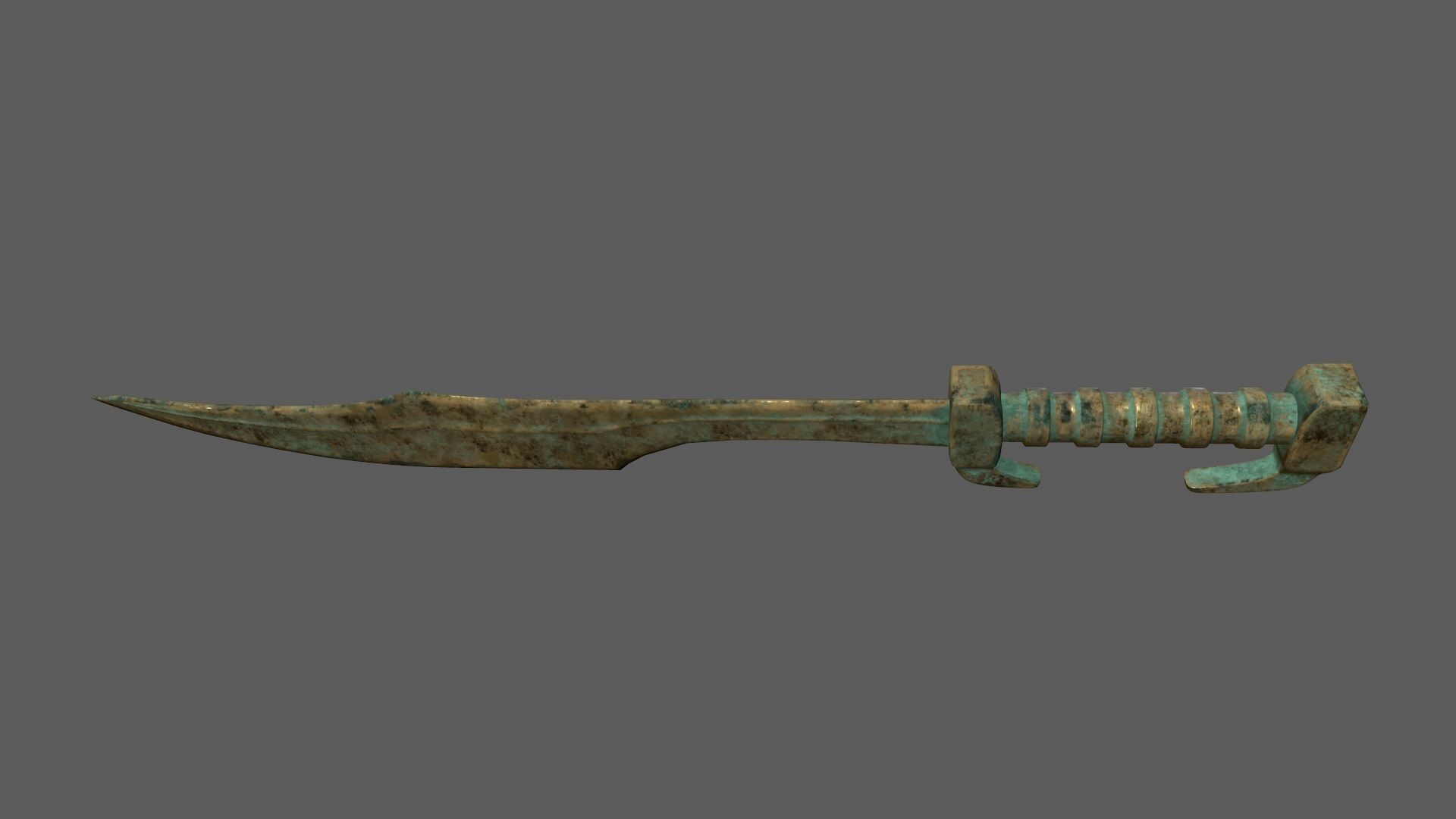 sword rusty Low-poly 3D model_9