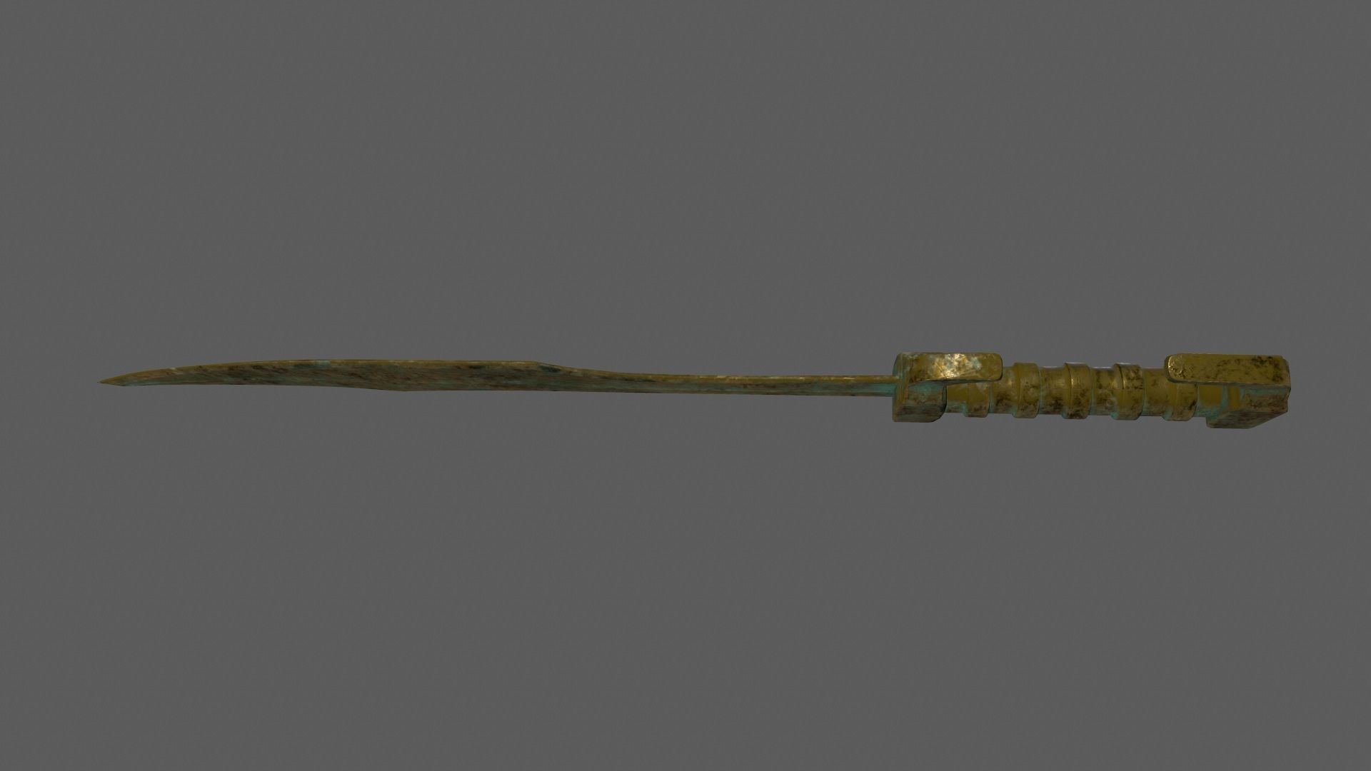 sword rusty Low-poly 3D model_3