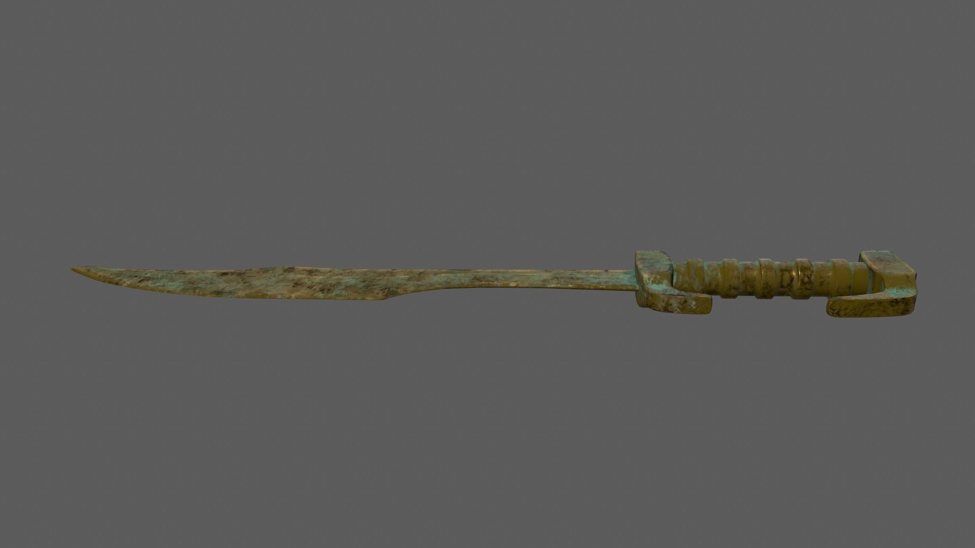sword rusty Low-poly 3D model_6