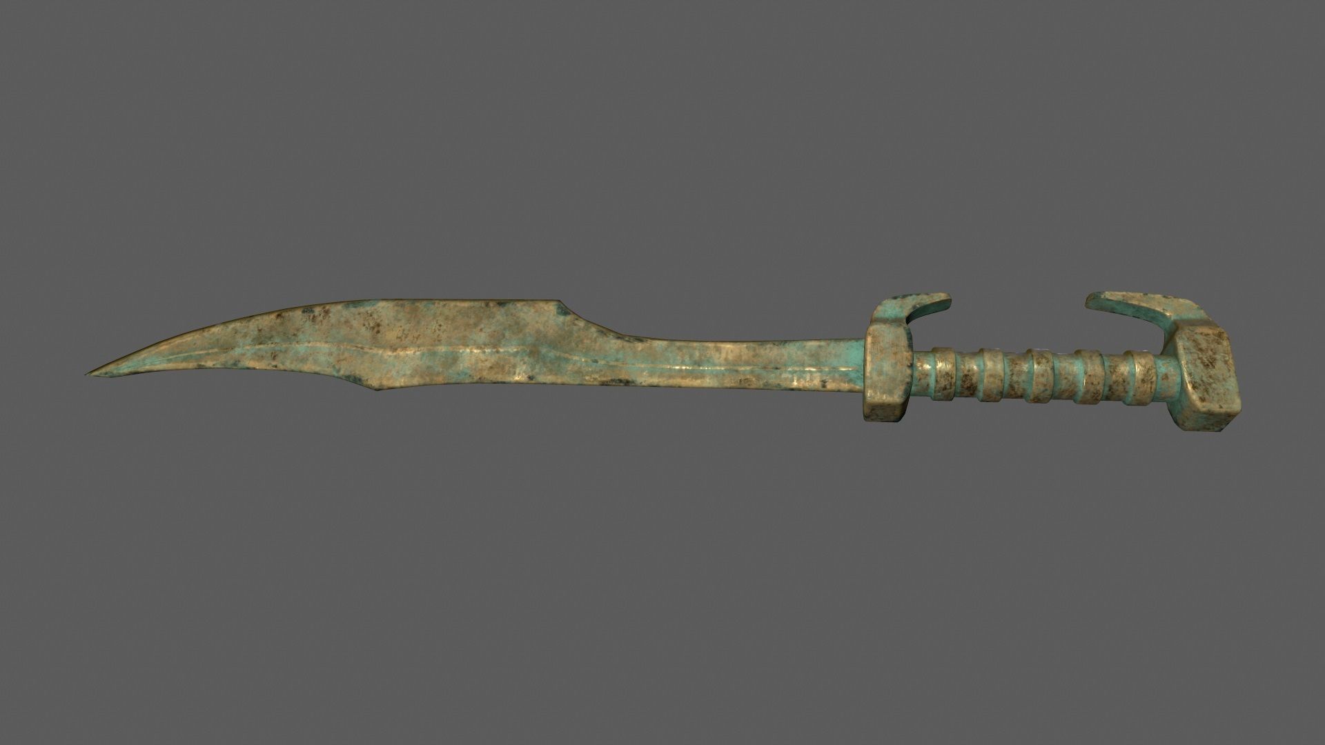 sword rusty Low-poly 3D model_7