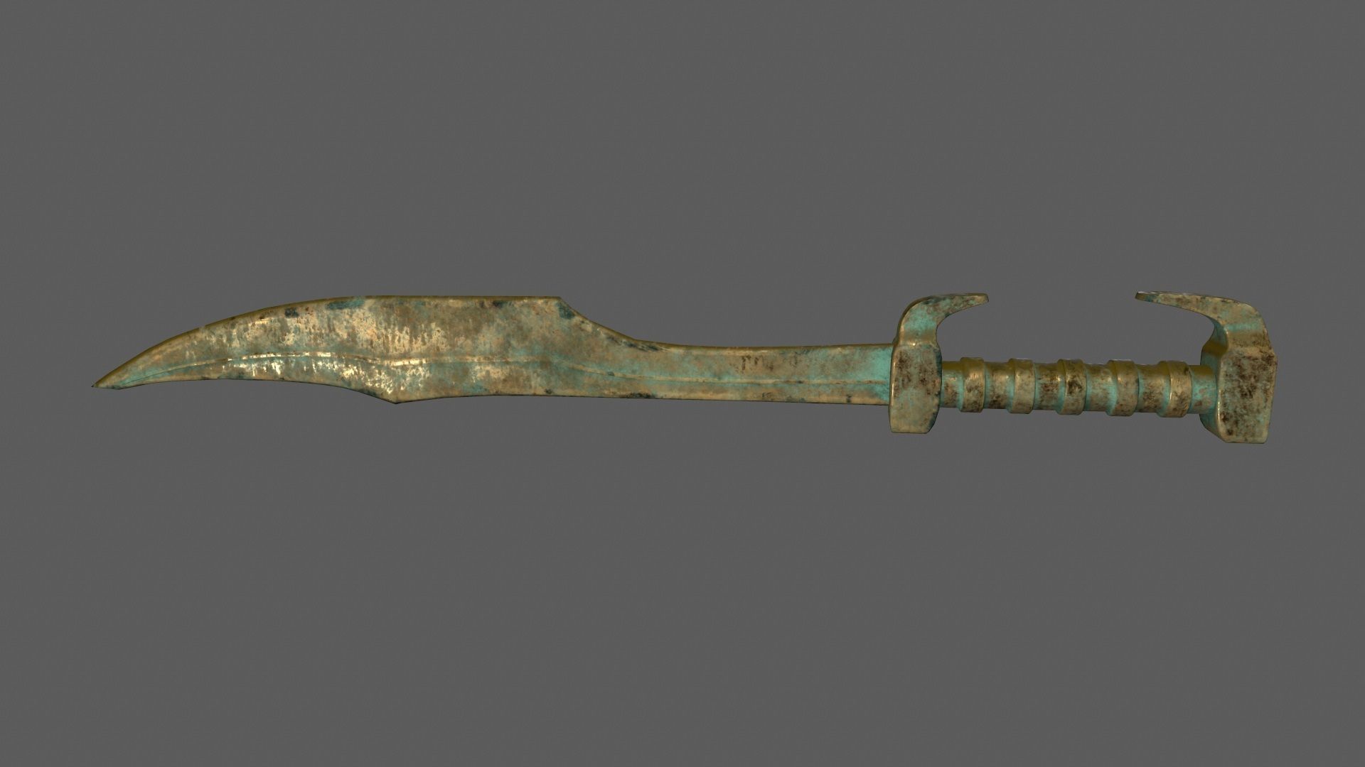 sword rusty Low-poly 3D model_4