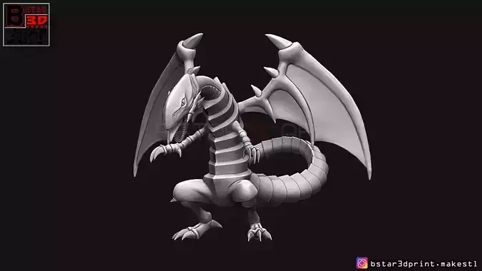 blue eyes white dragon - Yu gi oh Anime 3D print model