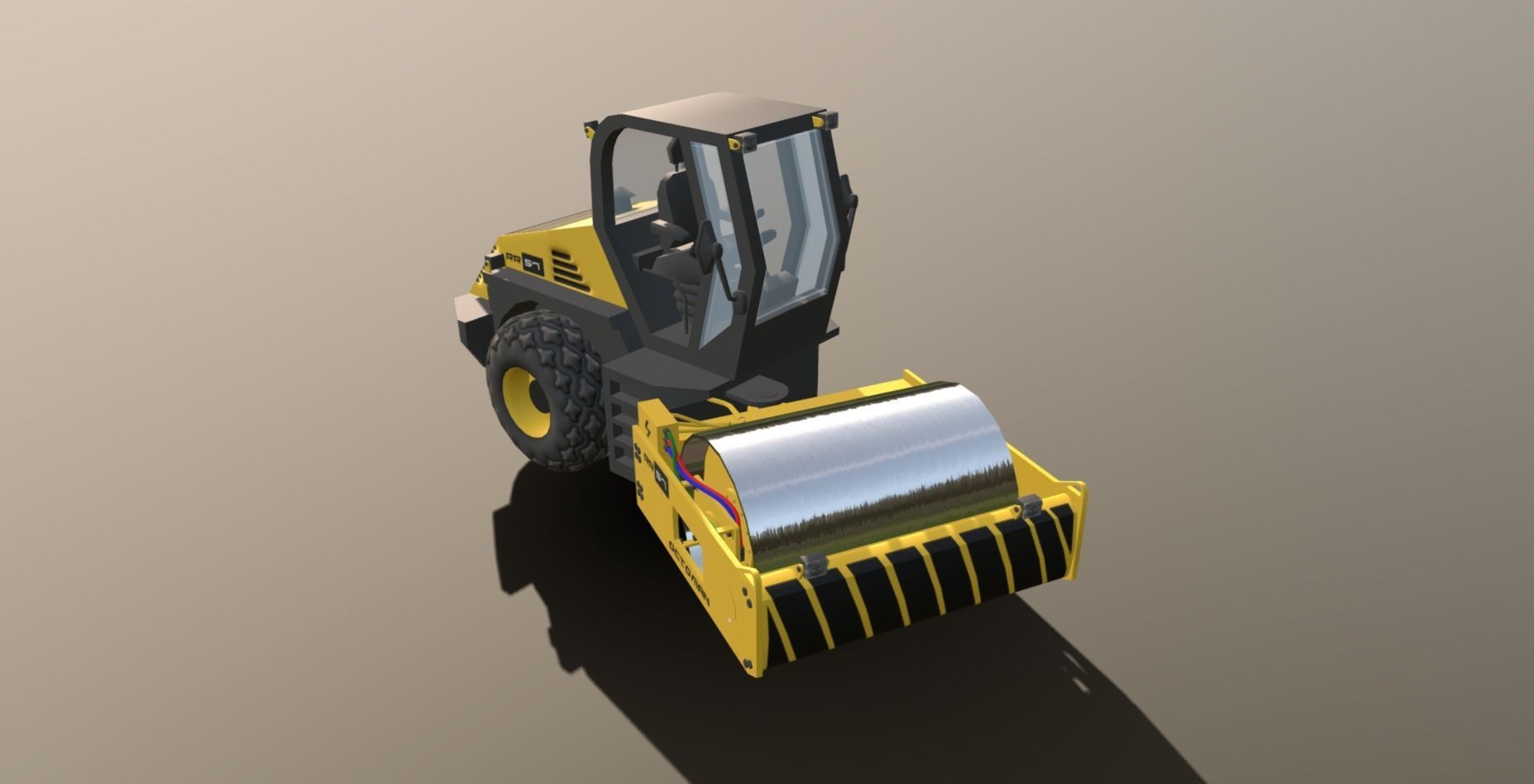Road Roller - RR57 Low-poly 3D model_2