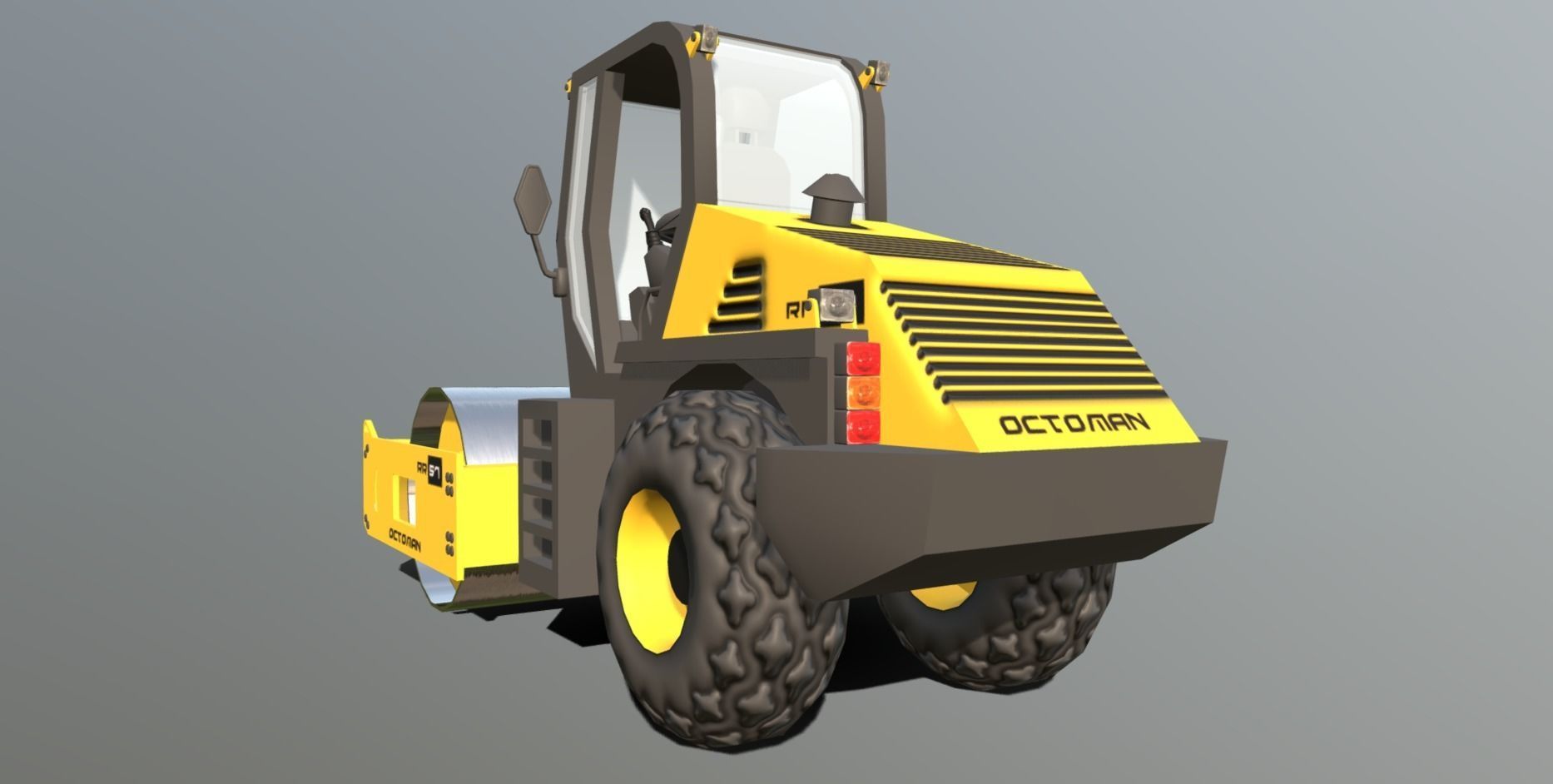 Road Roller - RR57 Low-poly 3D model_10
