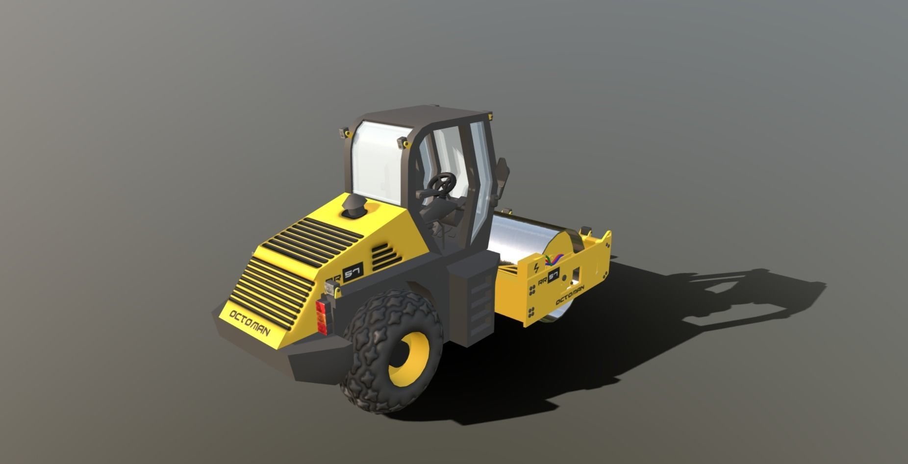 Road Roller - RR57 Low-poly 3D model_6