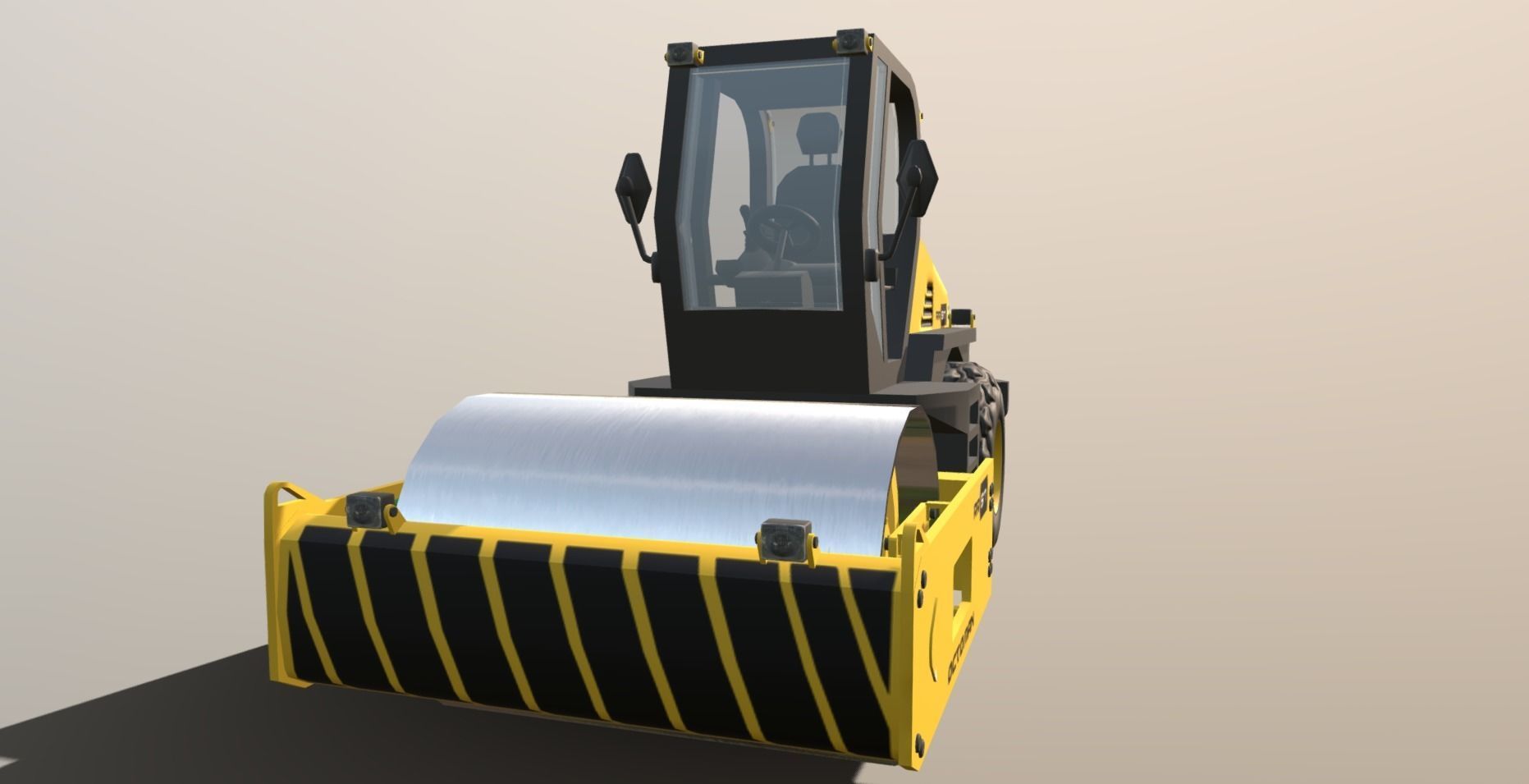 Road Roller - RR57 Low-poly 3D model_8