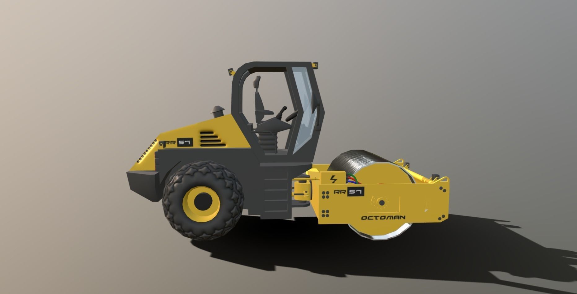 Road Roller - RR57 Low-poly 3D model_7