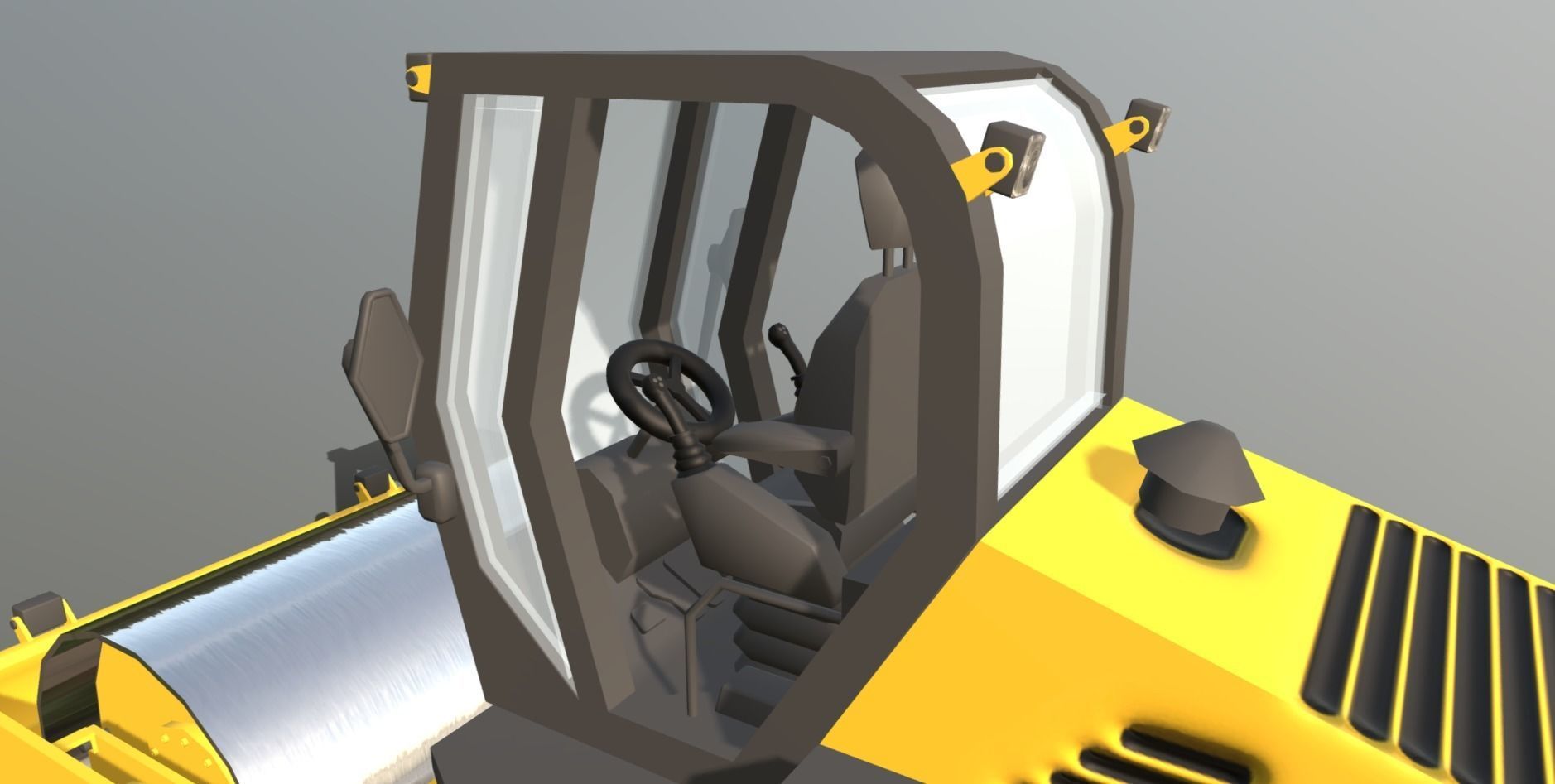 Road Roller - RR57 Low-poly 3D model_9