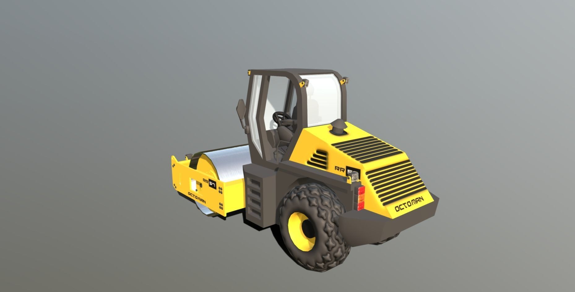 Road Roller - RR57 Low-poly 3D model_5