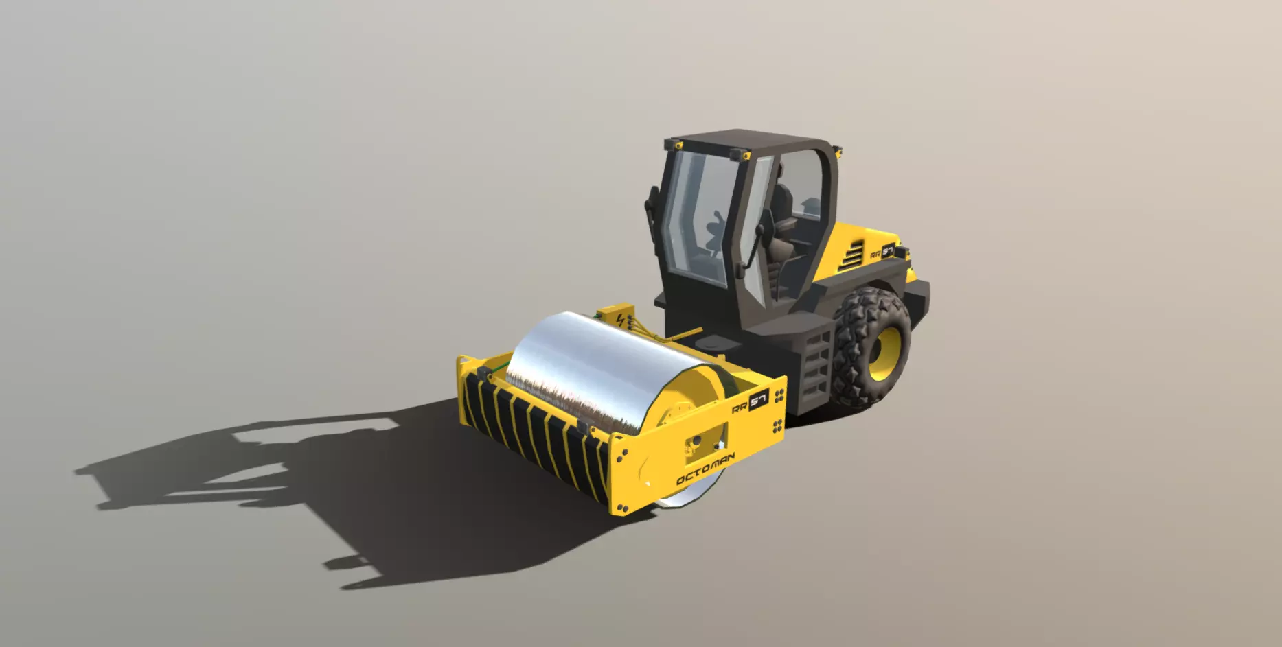Road Roller - RR57 Low-poly 3D model_0
