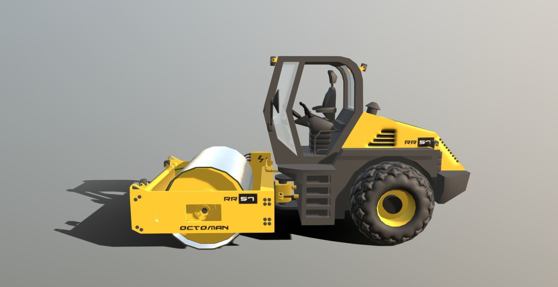 Road Roller - RR57 Low-poly 3D model_4