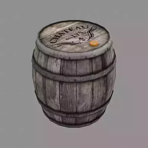 Wooden Barrel Low-poly 3D model