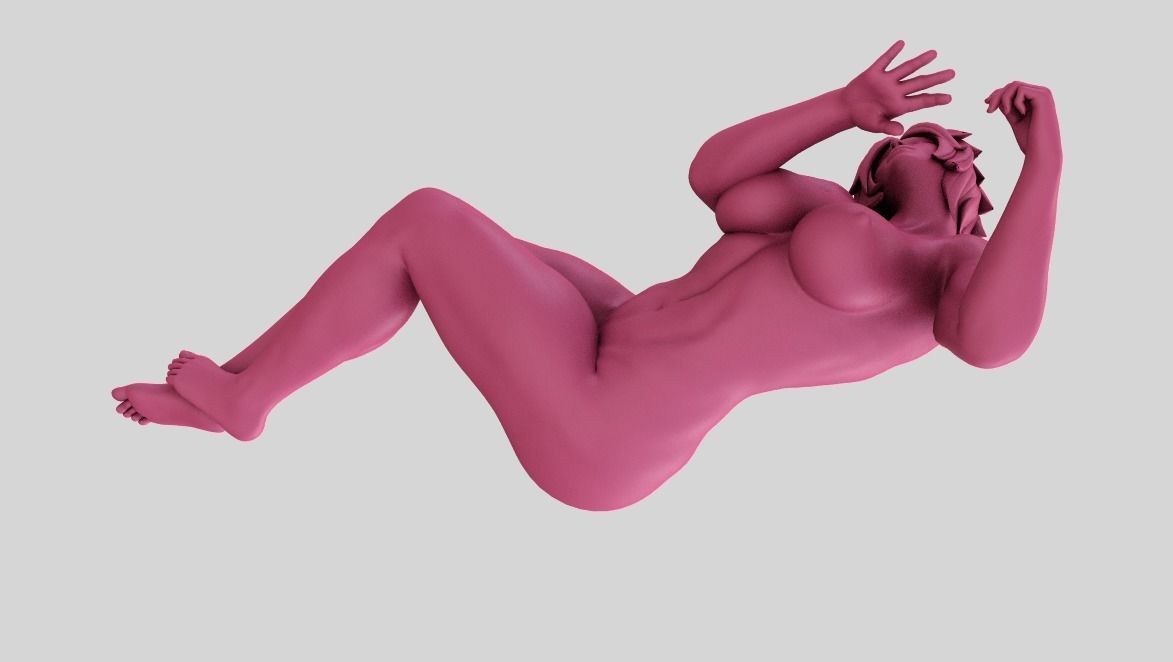 Woman Lie Down  3D print model_5