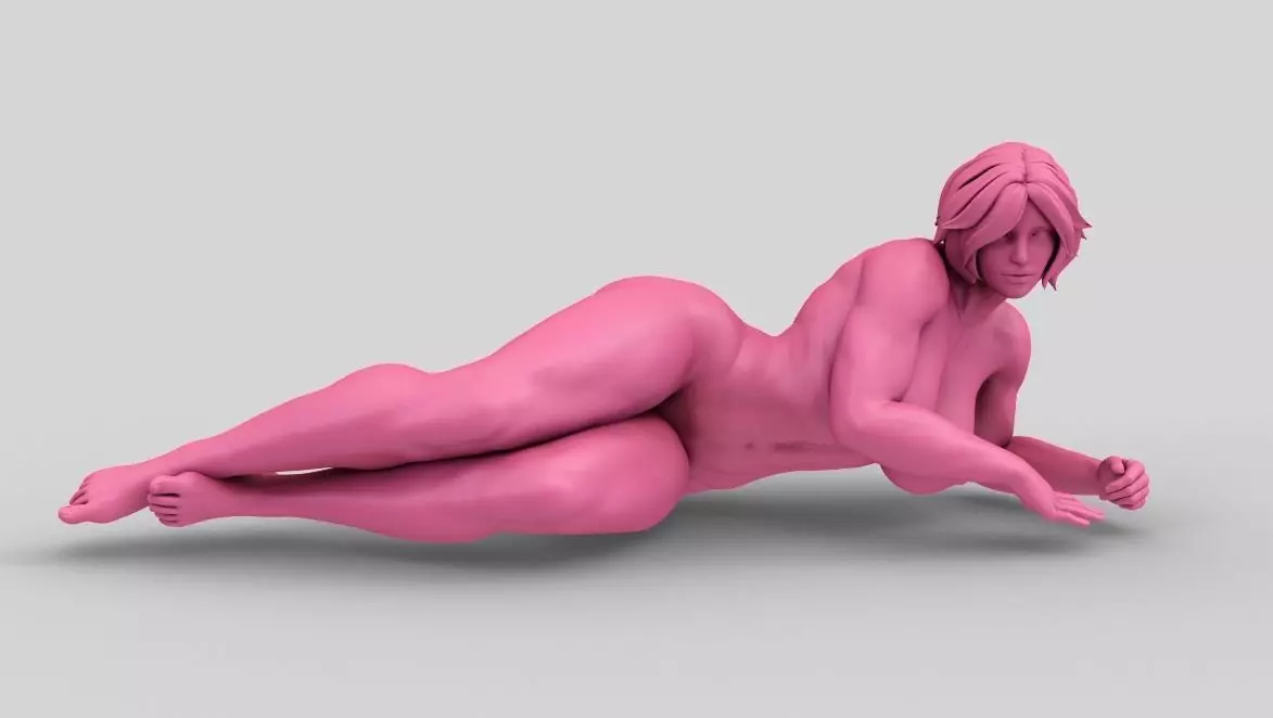 Woman Lie Down  3D print model_0