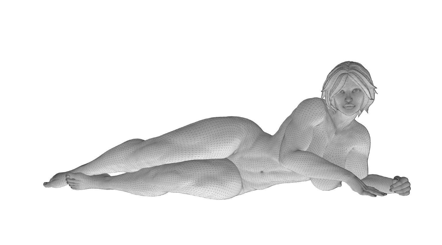 Woman Lie Down  3D print model_7