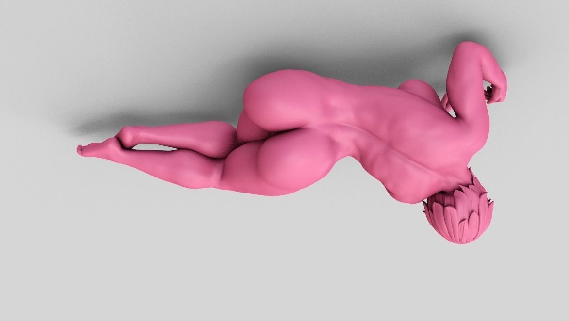 Woman Lie Down  3D print model_4