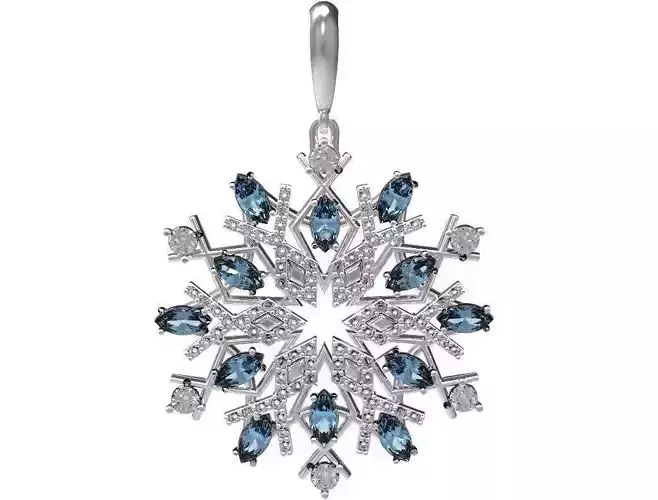 Gold pendant  Snowflake