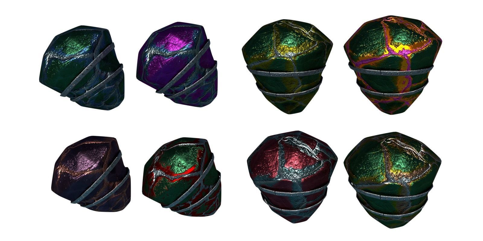 Gem Stone Rocks Rare Ore Fantasy Medieval Material Mine PBR Low-poly 3D model_6