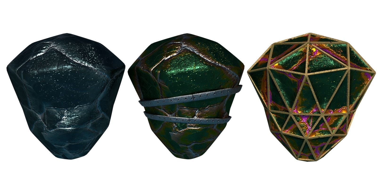 Gem Stone Rocks Rare Ore Fantasy Medieval Material Mine PBR Low-poly 3D model_1