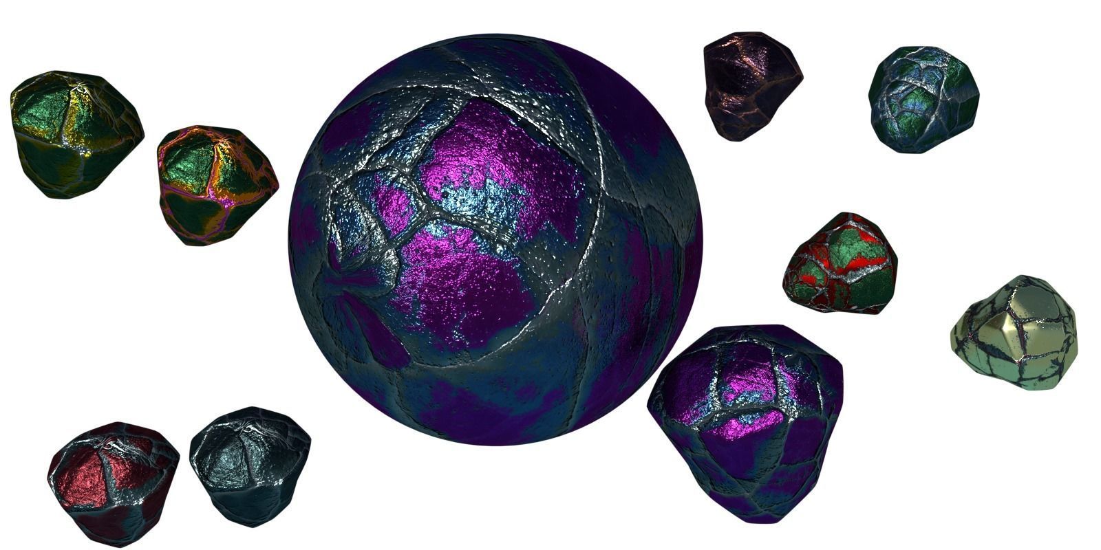 Gem Stone Rocks Rare Ore Fantasy Medieval Material Mine PBR Low-poly 3D model_7