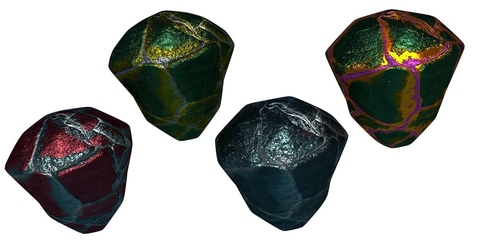 Gem Stone Rocks Rare Ore Fantasy Medieval Material Mine PBR Low-poly 3D model_9