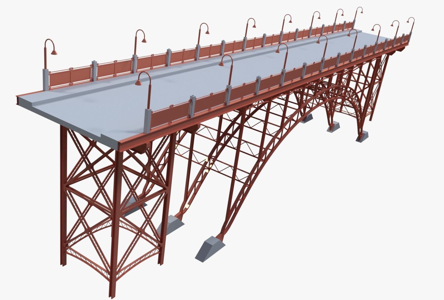 Steel bridge 3D model_1