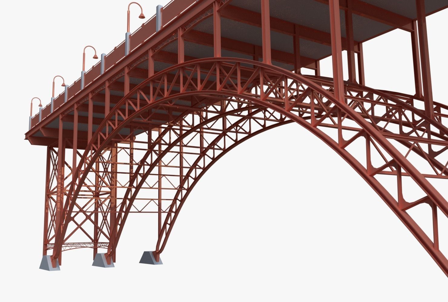 Steel bridge 3D model_3