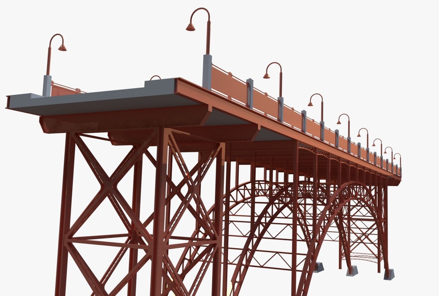 Steel bridge 3D model_2