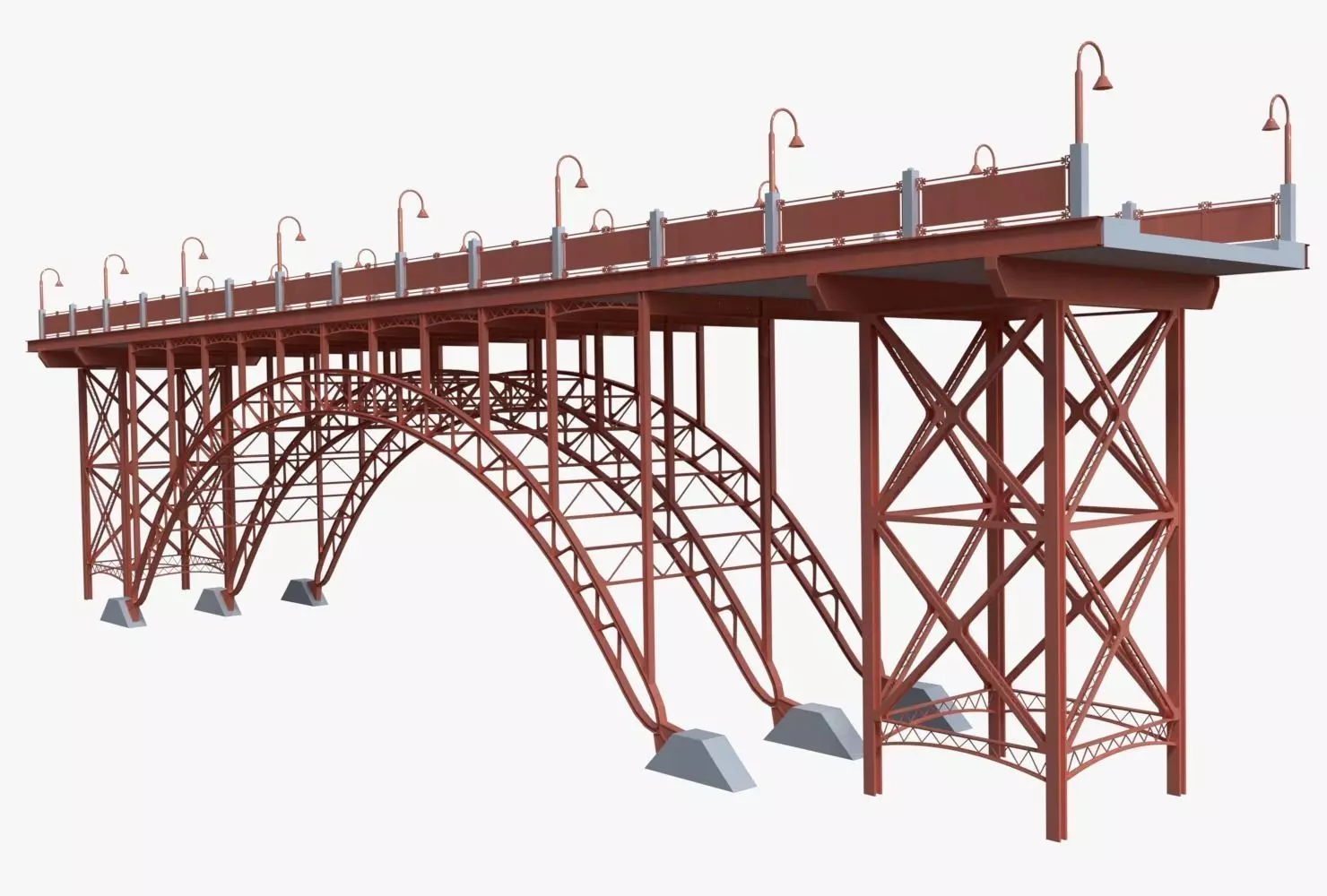 Steel bridge 3D model_0