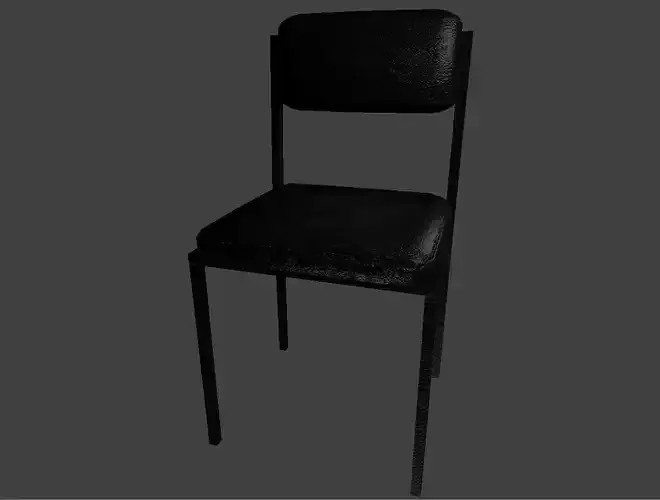 Metal chair with leather seat